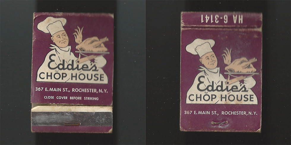 Eddie's Chop House matchbook.