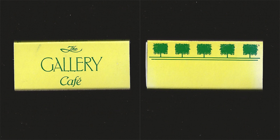 The Gallery Cafe matchbox.