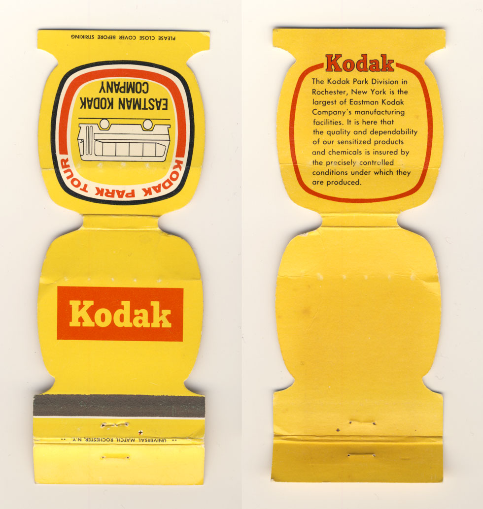 Kodak Park Tour matchbook.