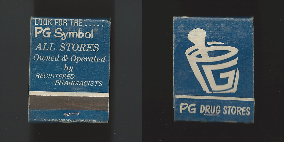PG Drug Store matchbook.