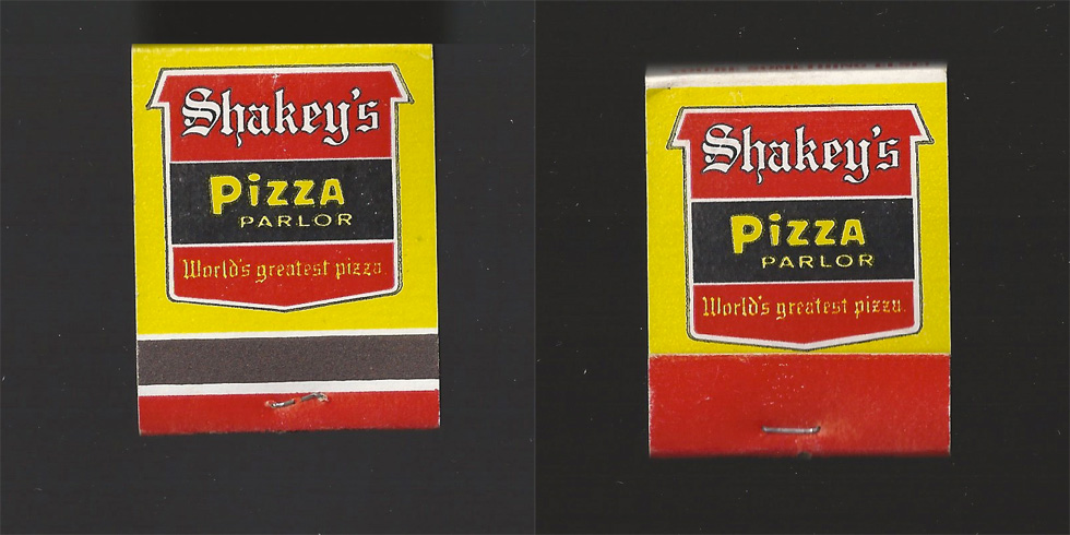 Shakey's Pizza Parlor matchbook.