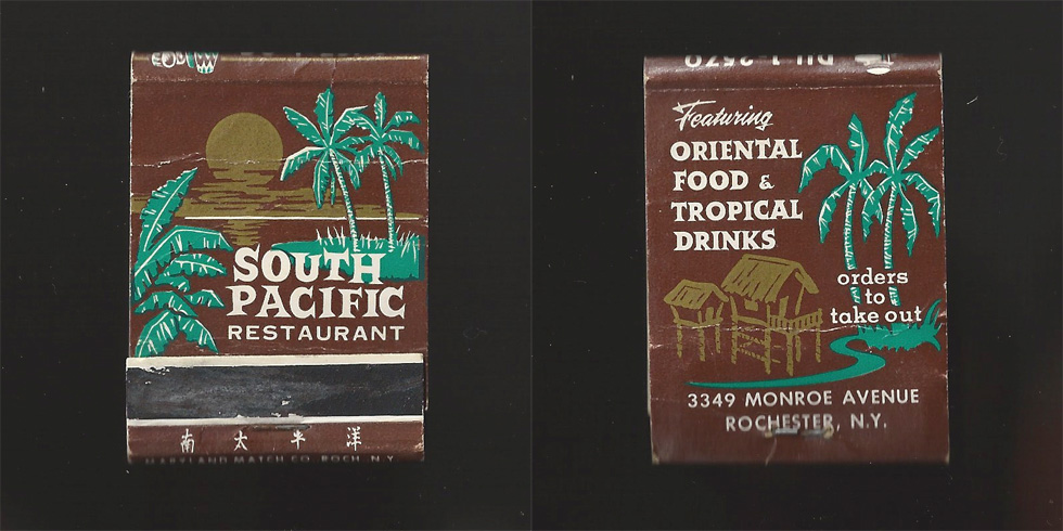 South Pacific Restaurant matchbook.
