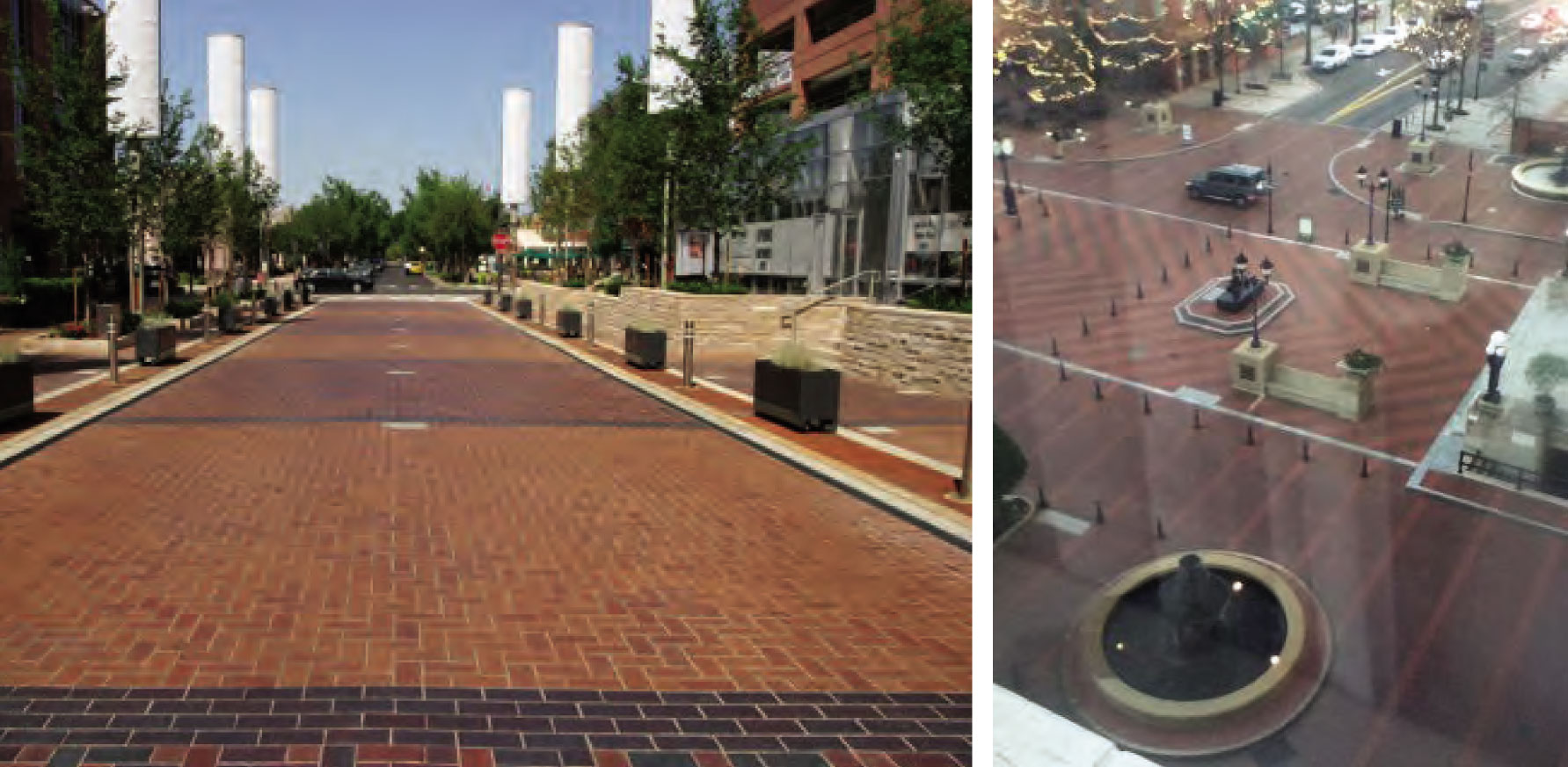 Reference photos for pedestrian plaza/street.