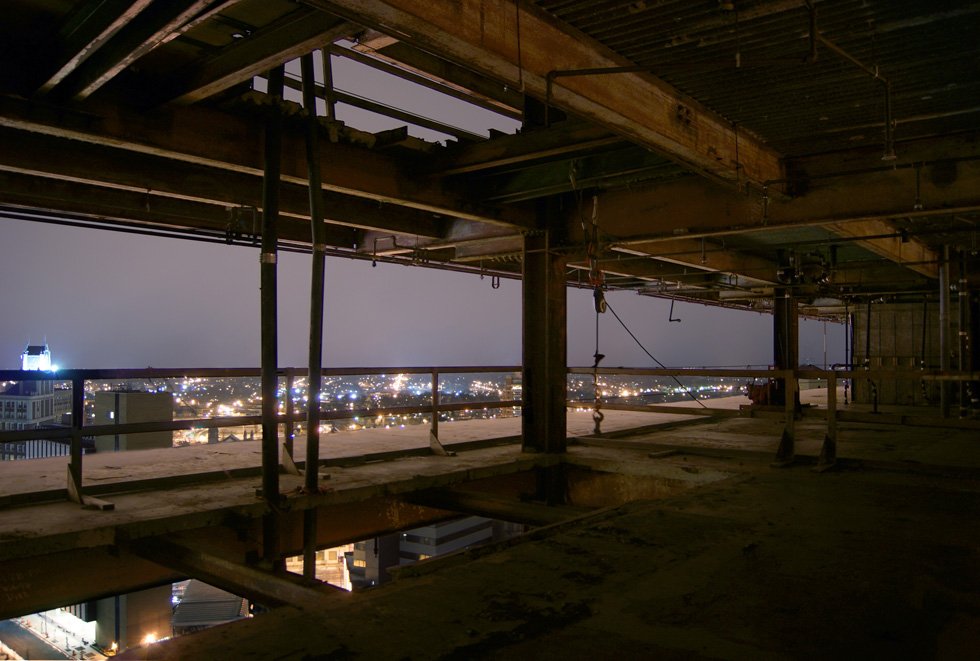 The view from inside Midtown Tower, Rochester NY.