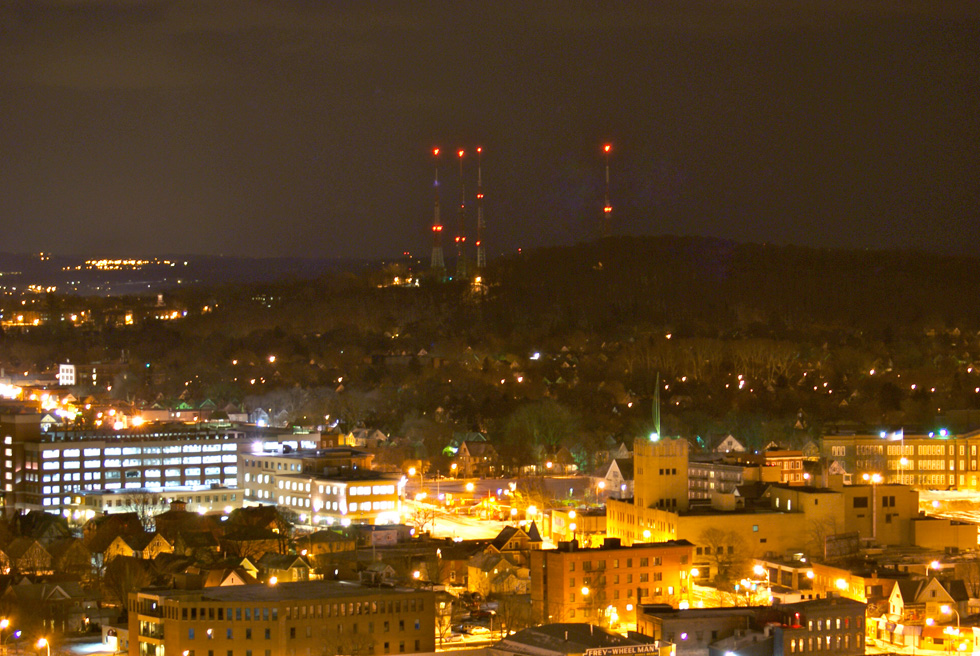 The view from inside Midtown Tower, Rochester NY.