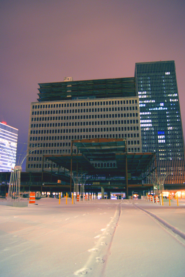 The view from inside Midtown Tower, Rochester NY.