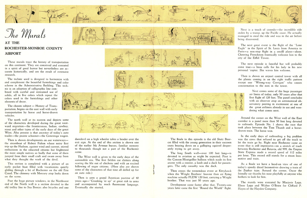 And a two-page spread detailing the murals. [IMAGE: Rochester Public Library Local History Division]