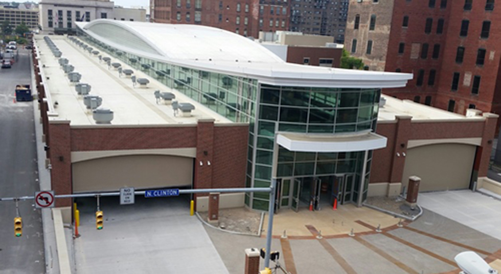 The new RTS Transit Center. Mortimer Street can be seen on the left edge of the photo. [PHOTO: informedinfrastructure.com]