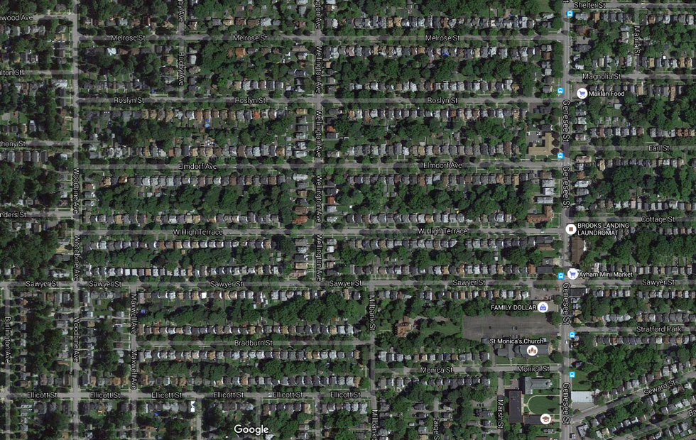 A Rochester residential zone. [IMAGE: Google]