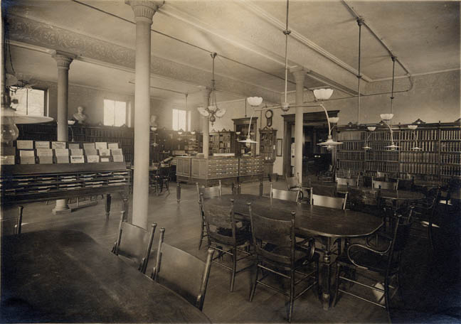An interior view of the Reynolds Library on Spring Street. [PHOTO: Rochester Public Library]