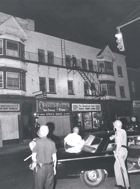 Scene from the Rochester riots, July 24-26, 1964. [PHOTO: Rochester Municipal Archives]