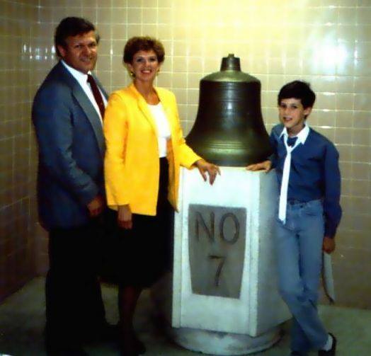 The actual bell (shown here) is still on display inside the 'new' Virgil I. Grissom School #7. [IMAGE: Provided by Bill Schmidt]