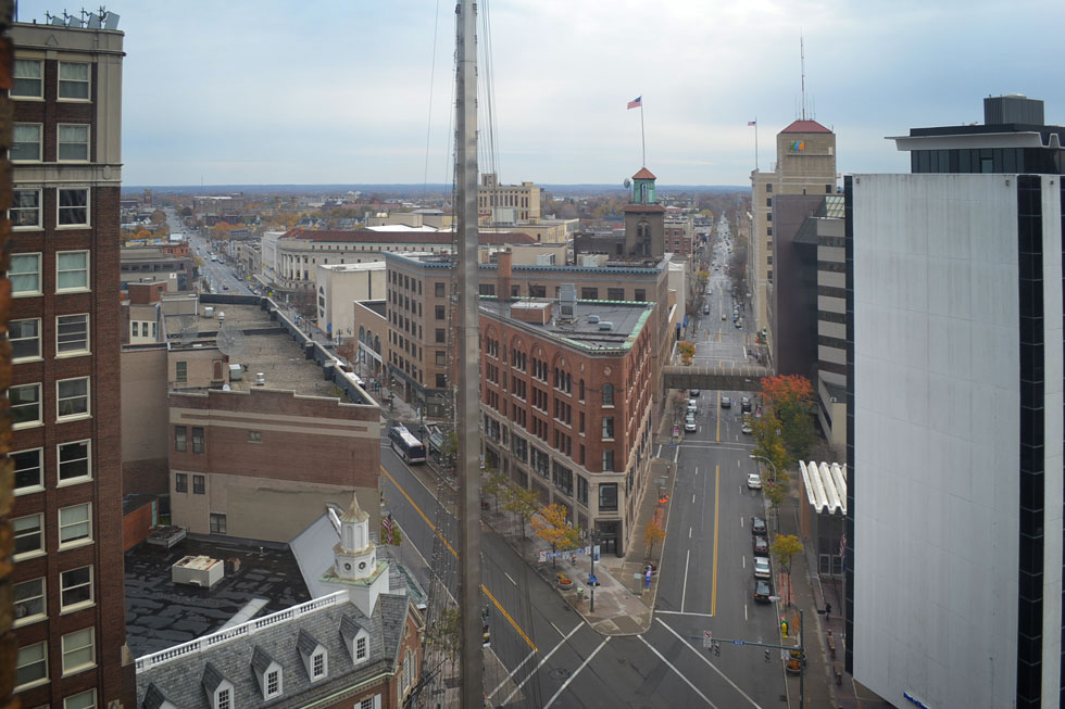 Here's the view looking down Main Street and East Ave. [PHOTO: RochesterSubway.com]