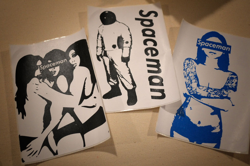 Spaceman stickers.