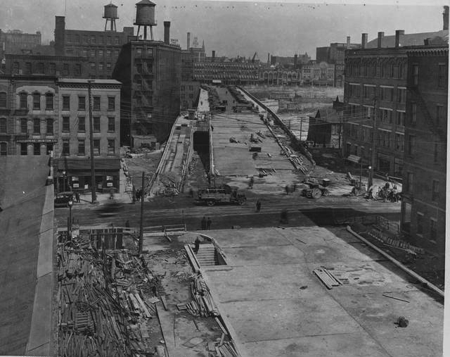 Rochester Subway, Broad Street tunnel construction. c.1925. [IMAGE: Rochester Municipal Archives]