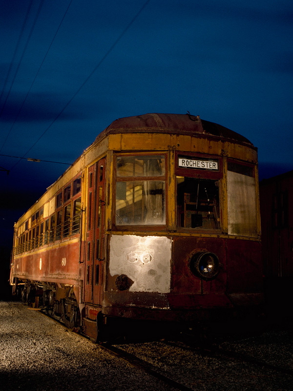 The last remaining Rochester subway car... #60. [PHOTO: Christopher Hauf, Rochester & Genesee Valley Railroad Museum]