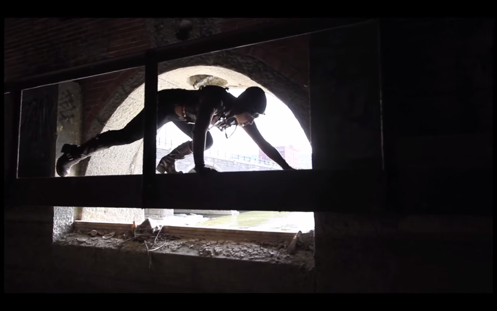 Scene from 'Infiltration'. An interpretive dance film shot in the abandoned Rochester subway tunnel. [IMAGE: Breakbone DanceCo.]