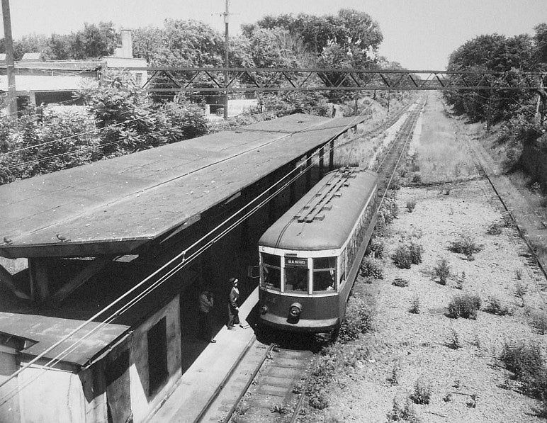 The Rochester subway station at Monroe Avenue (June 1956). The Rochester subway ended passenger service on June 30, 1956. [PHOTO: Rochester Municipal Archives]