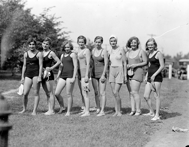 Vintage swimwear. Rochester NY. [IMAGE: Albert R. Stone]