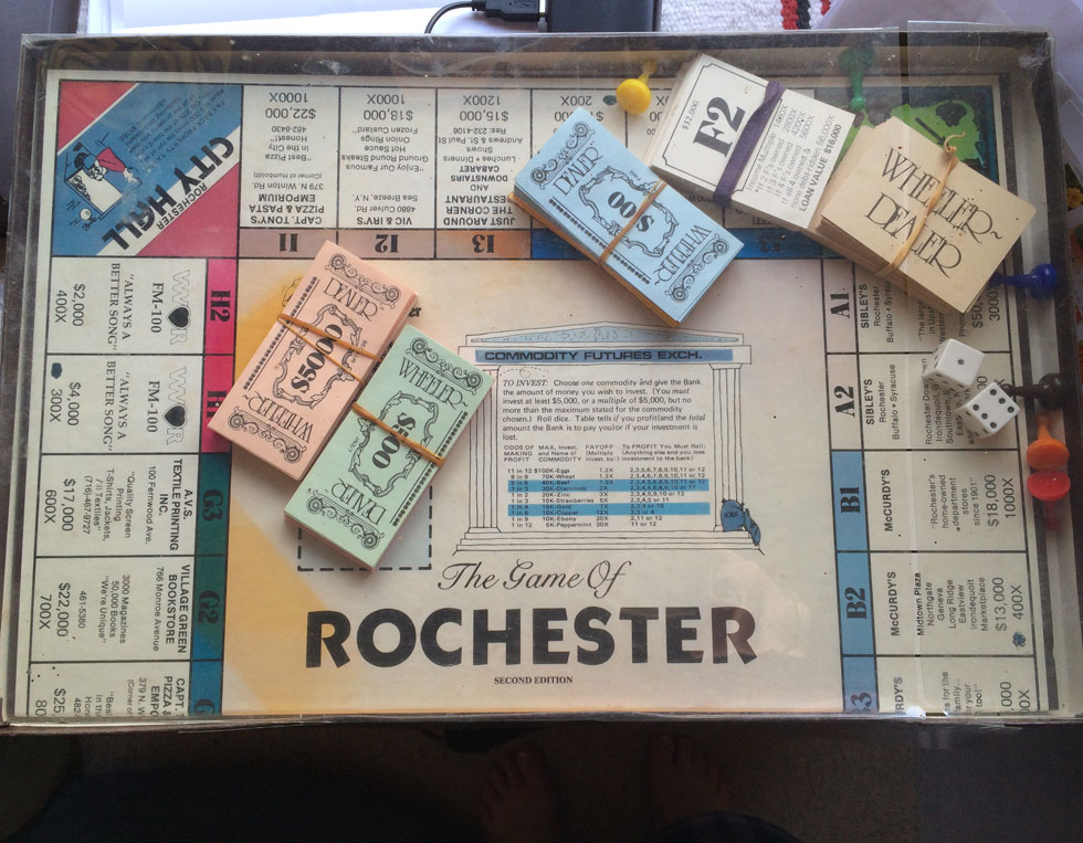 Wheeler Dealer board game, Rochester edition. c1980. [PHOTO: Laurie Dirkx]