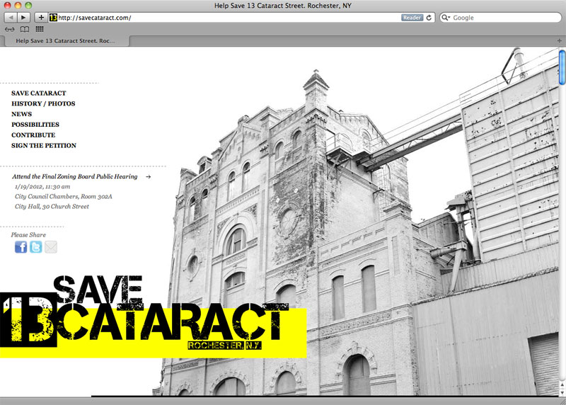A new web site paying homage to the endangered Cataract Brewery building popped up this week. The site is a treasure trove of historical documents, articles, and images and invites those interested to help 'Save Cataract'.