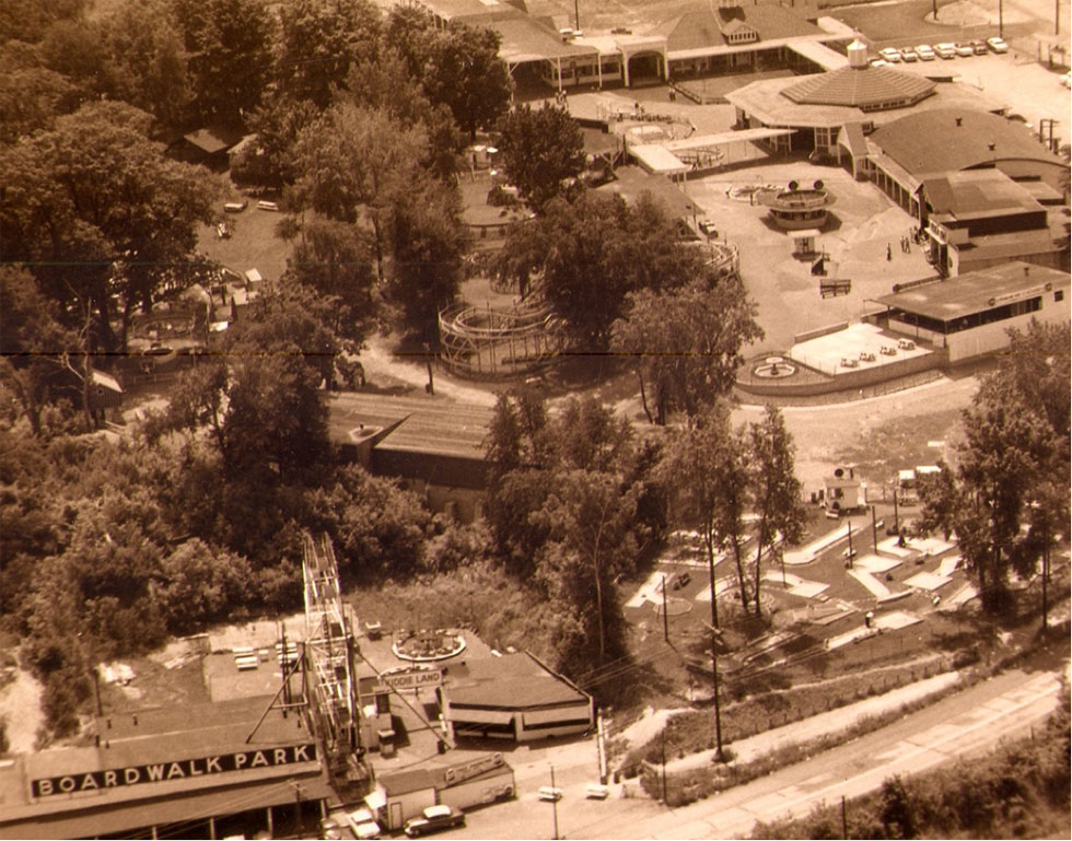 Boardwalk Park was picked up and moved from the north side of Culver Road to the south side. It shut down in the 1950's. [PHOTO: Courtesy Seabreeze Amusement Park]