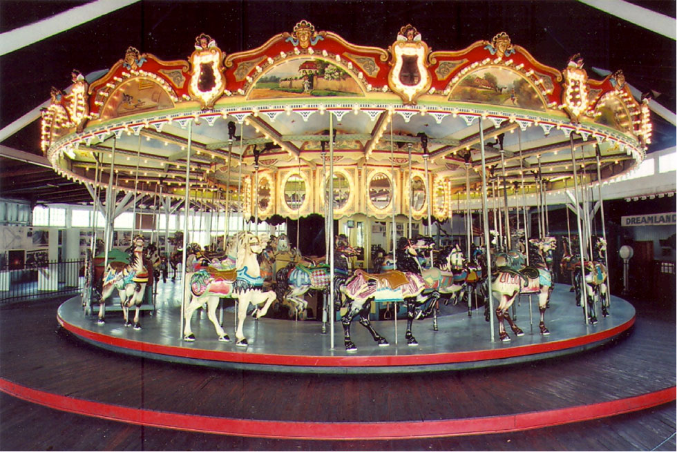 The carousel that was lost was built by the Philadelphia Toboggan Company in 1915 for George Long. Orginally placed in Seneca Park, he moved it to Seabreeze in 1926. [PHOTO: Courtesy Seabreeze Amusement Park]
