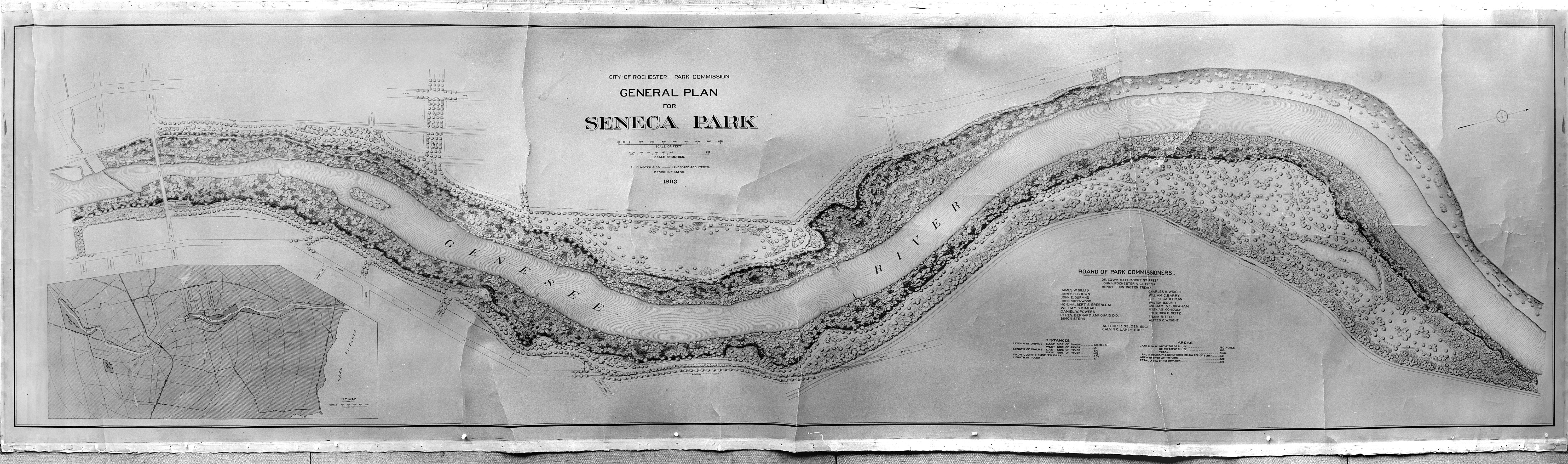Original plan drawing of Seneca Park by Frederick Law Olmsted & Co.