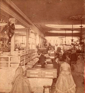 3D Stereogram of Sibley, Lindsay, & Curr Co. department store, c.1870. [PHOTO: Rochester Public Library]