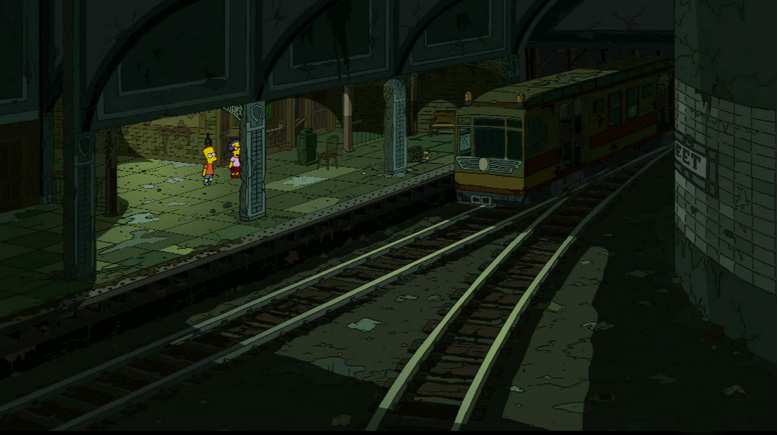 In a 2010 episode of The Simpsons, Bart and Milhouse decide to play a prank on Principal Skinner. To evade capture, they hide in the abandoned Springfield subway system where they discover the subway trains still work. [Source: 20th Century Fox Film Corp.]