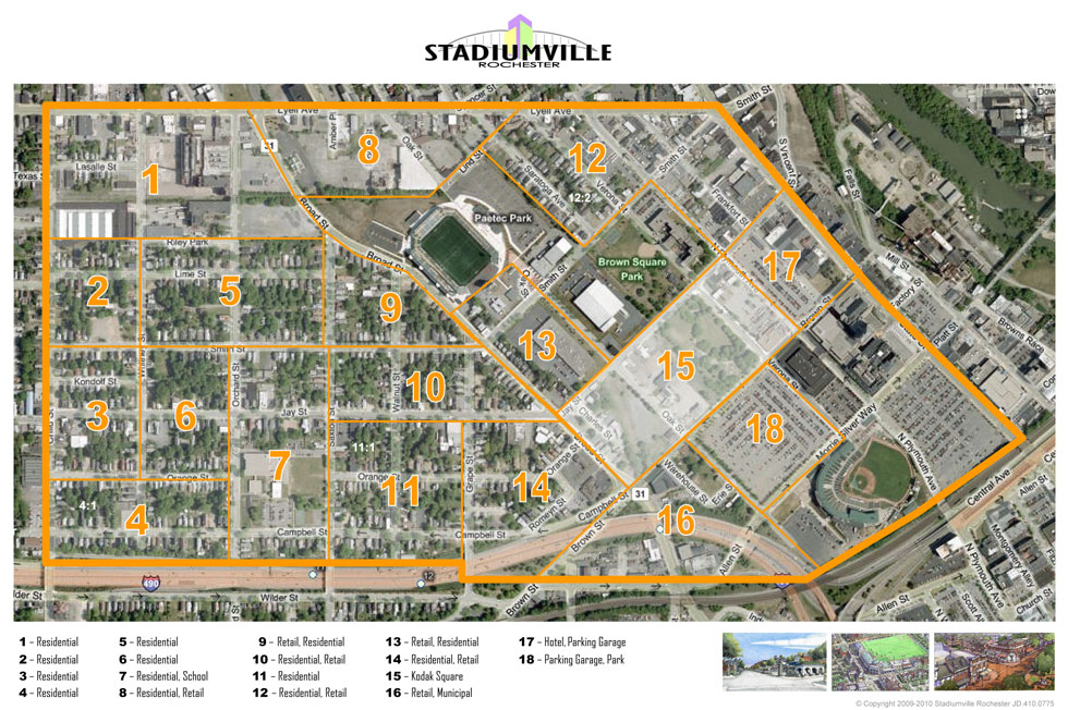 Stadiumville concept for Rochester: Site Plan