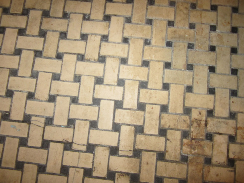 Basket-weave tile floors. [PHOTO: Ryan Green]
