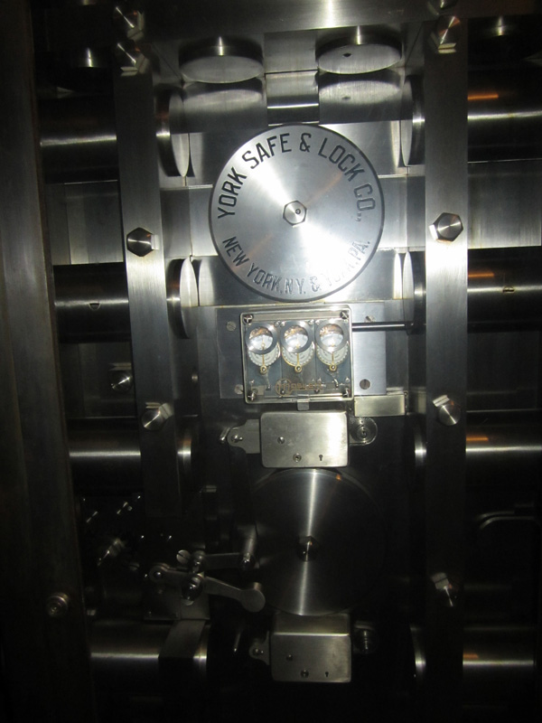 The vault door locking mechanism. [PHOTO: Ryan Green]