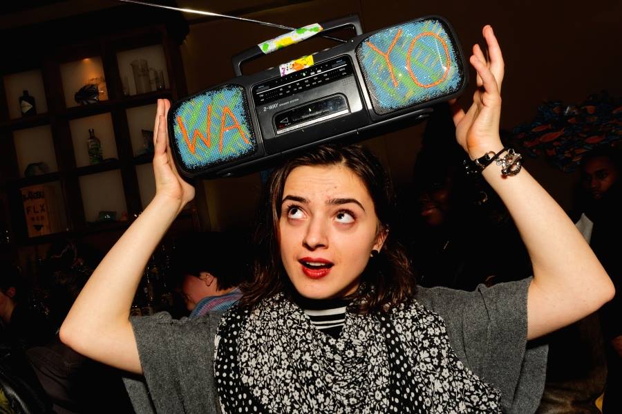 Madalina Ciocanu with the WAYO Boombox at the WAYO Forever event at Banzai and co-sponsored by Whatever Forever and Doing Good ROC, 11/22/14. [PHOTO: Gerry Szymanski]