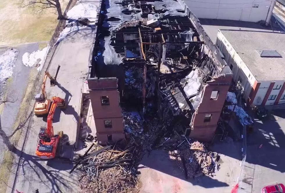 Aerial Drone Footage of Rochester Subway and Carnegie Building