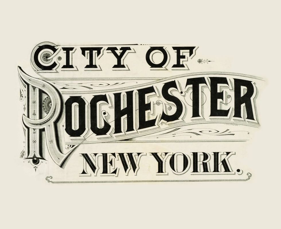 Rochester Map Typography